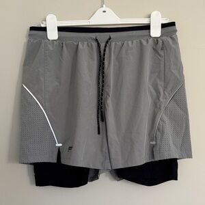 Fabletics Gray and Black Athletic Shorts